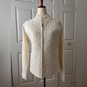 Effici Creation zip up sweater with quilted front.